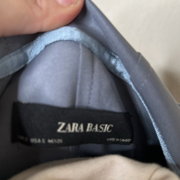 NWOT Zara Faux Suede Wrap Jacket Coat on Light Blue Size Small Pastel - Picture 6 of 6